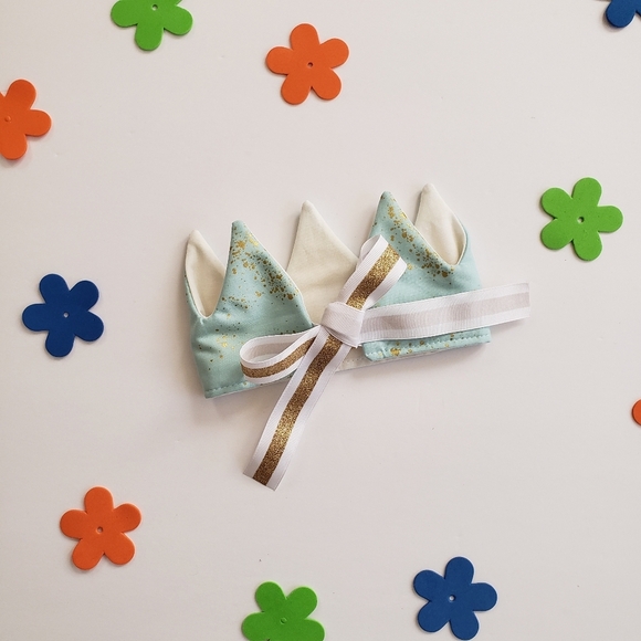 NEW Handmade Gold Fabric Kids Birthday  Crown - Picture 5 of 10